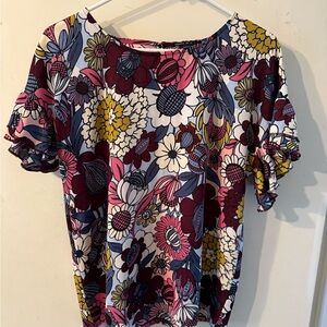Ann Taylor Floral Multicolor Women's Top